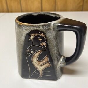 Artistic Ceramic Mug Designed by Mara Owl Eagle Rabbit Etched Smooth Glaze